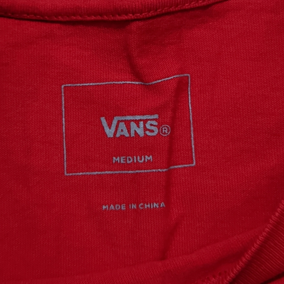 Vans logo sleeve shirt red and black size M - Picture 6 of 11